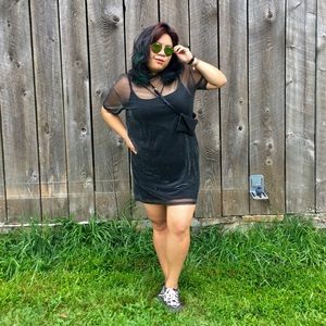 Silver sparkly sheer straps dress